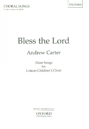 Bless the Lord for unison children's choir score