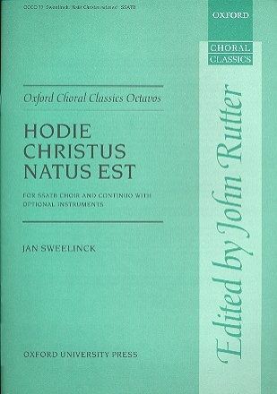 Hodie Christus natus est fr gem Chor und Bc Partitur