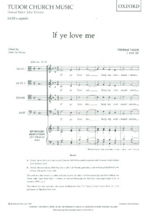 If Ye love me for mixed chorus a cappella score