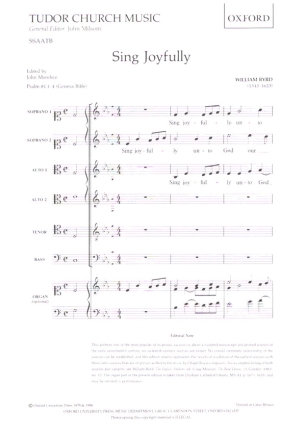 Sing Joyfully for mixed chorus (SSAATB) and organ (optional) score