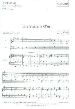 The Strife is o'ver for mixed chorus and organ score