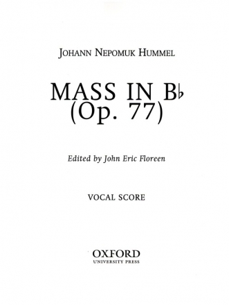 Messe B-Dur op.77 fr gem Chor und Orchester Klavierauszug