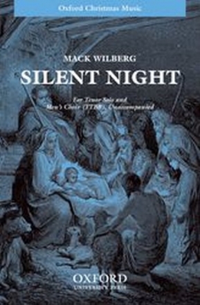 Silent Night for male choir (TTBB) and tenor solo, unaccompanied choral scored