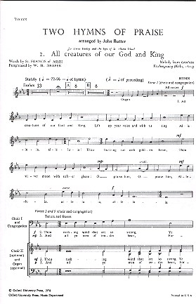 All Creatures of our God and King for mixed chorus a cappella (organ and chorus 2 ad lib) score