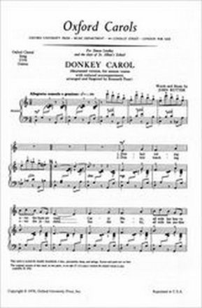 Donkey carol for unison voices and piano