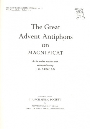 The great Advent Antiphons on Magnificat for voice and organ score