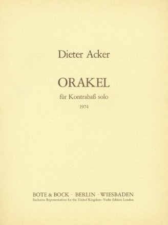 Dieter Acker Orakel double bass solo