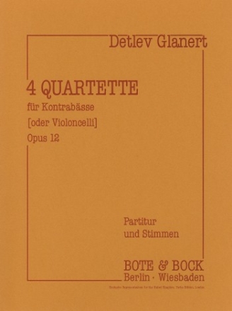 Detlev Glanert Four Quartets Op.12 cello & double bass