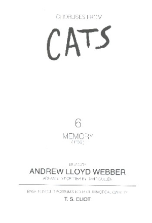 Memory from Cats for male chorus score