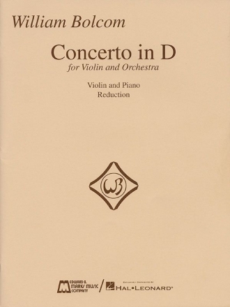 William Bolcom Concerto in D for Violin and Orchestra Violin Buch