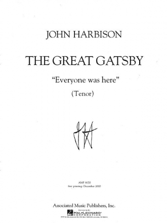 John Harbison, Everyone was Here Tenor Voice and Piano Buch