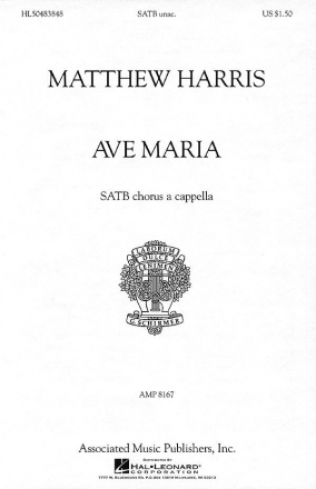 Matthew Harris, Ave Maria SATB a Cappella Chorpartitur