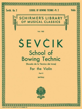 Otakar Sevcik, School of Bowing Technics, Op. 2 - Book 2 Violin Buch