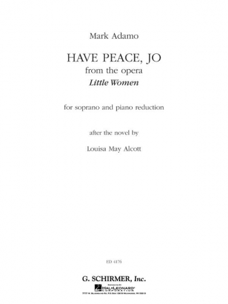 Mark Adamo, Have Peace, Jo - Adamo Soprano Voice and Piano Buch