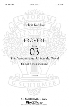 Robert Kapilow, Proverb SATB a Cappella Chorpartitur