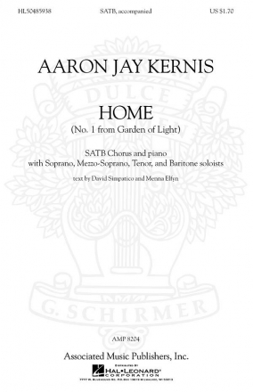 Aaron Jay Kernis, Home (Garden Of Light No.1) SATB Chorpartitur