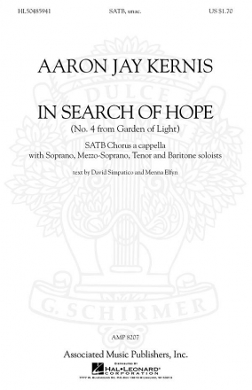 Aaron Jay Kernis, In Search Of Hope (Garden Of Light No.4) SATB Chorpartitur