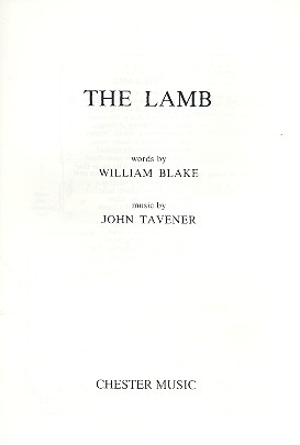 The Lamb for mixed chorus a cappella score with piano for rehearsal