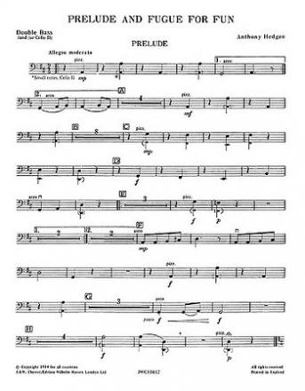 PRELUDE AND FUGUE FOR FUN FOR STRINGS,  PARTS PLAYSTRINGS MODERATELY EASY NO.8