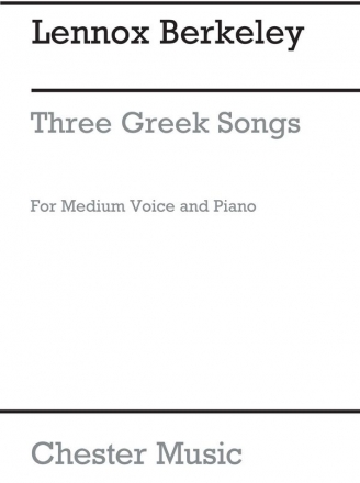 3 Greek Songs Op.38 pour medium voice, piano