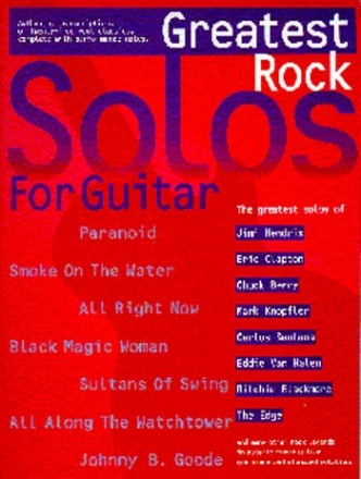 Greatest Rock Solos: for guitar Songbook for guitar and tablature