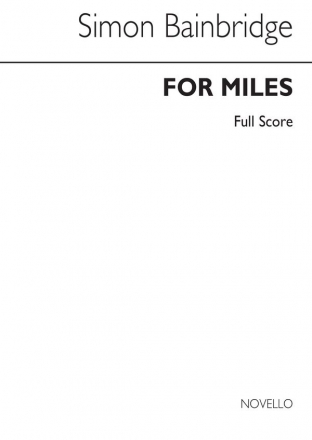 Simon Bainbridge, For Miles (For Chamber Ensemble) Chamber Ensemble Buch