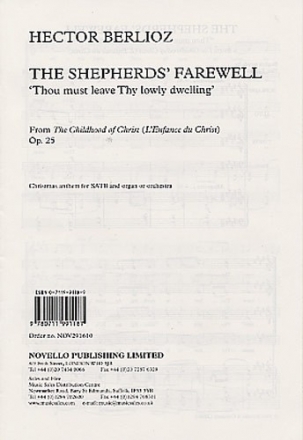 Hector Berlioz, The Shepherds' Farewell SATB and Organ Chorpartitur