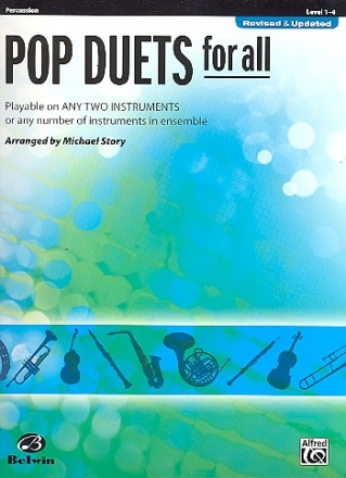 Pop Duets for all for 2 instruments (2-part ensemble) percussion score