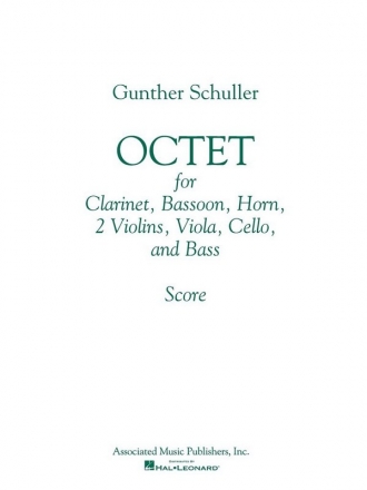 Gunther Schuller, Octet Clarinet, Bassoon, Horn, Violin, Viola, Cello and Double Bass Partitur