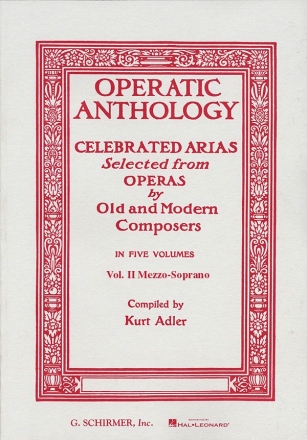 Operatic Anthology vol.2 for mezzosoprano/alto and piano