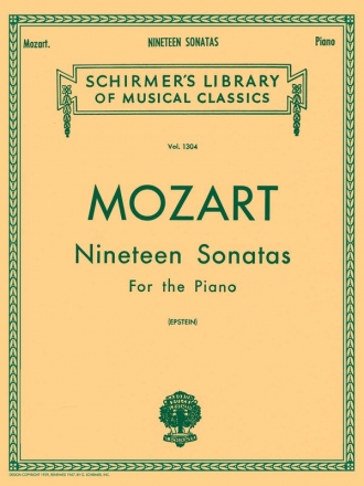 Wolfgang Amadeus Mozart, Nineteen Sonatas For The Piano Klavier Buch