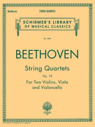 Ludwig van Beethoven, String Quartets Op.18 Streichquartett Stimmen-Set