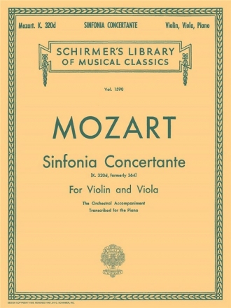 Wolfgang Amadeus Mozart, Sinfonia Concertante Violin, Viola and Piano Partitur + Stimmen