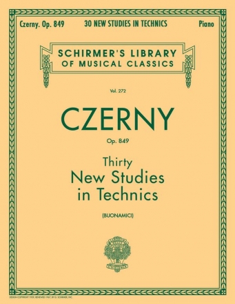 Carl Czerny, Thirty New Studies In Technics Op. 849 Klavier Buch