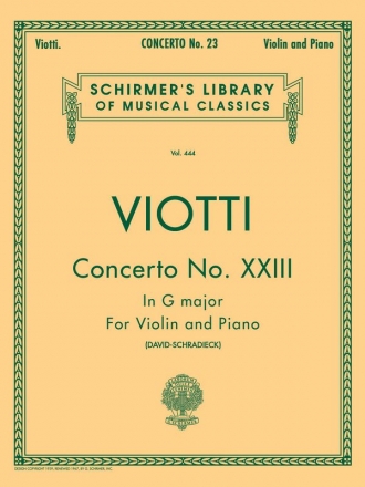 Concerto in G major No. 23 for violin and piano