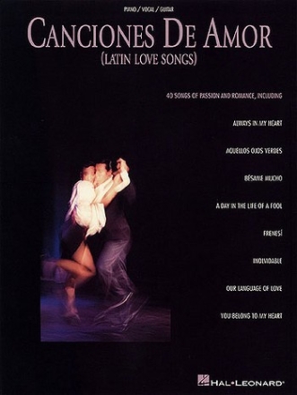 Canciones de amor: Songbook piano/vocal/guitar Latin Love Songs