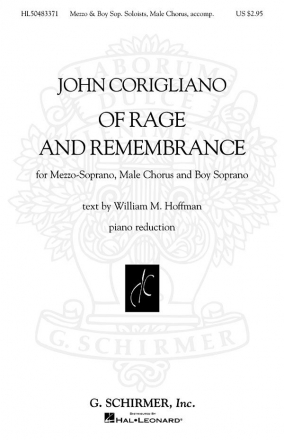 John Corigliano, Of Rage and Remembrance Mezzo-Soprano, Male Chorus and Boy Soprano + piano Buch