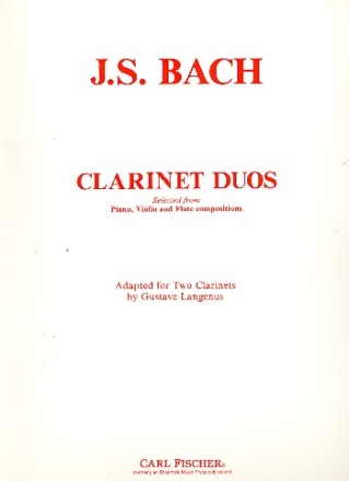 Clarinet Duos Selected from piano, violin and flute compositions score