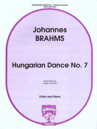 Johannes Brahms Hungarian Dance No.7 Violine und Klavier Klavierauszug mit Solostimme