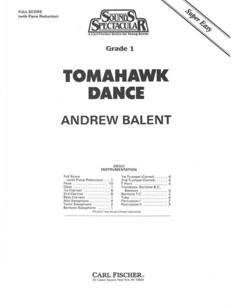 Andrew Balent Tomahawk Dance Blasorchester Partitur