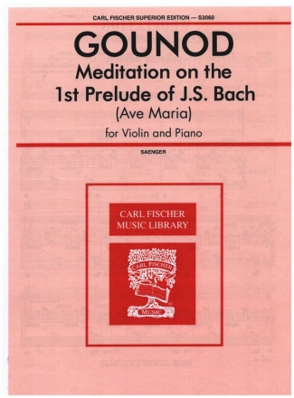 Meditation on the first prelude of J.S. Bach (Ave Maria) for violin and piano