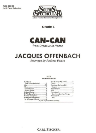 Jacques Offenbach Can-Can Blasorchester Partitur