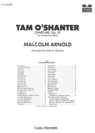 Malcolm Arnold Tam O'Shanter Overture, Op. 51 sinfonisches Blasorchester Partitur