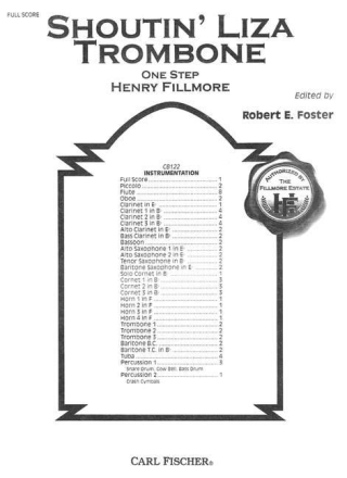 Henry Fillmore Shoutin' Liza Trombone Blasorchester Partitur