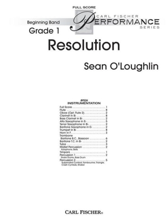 Sean O'Loughlin Resolution Blasorchester Partitur