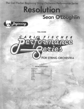 Sean O'Loughlin Resolution Streichorchester Partitur