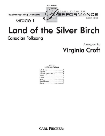 Anonymous Land Of The Silver Birch Streichorchester Partitur