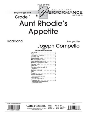 Anonymous Aunt Rhodie's Appetite Blasorchester Partitur