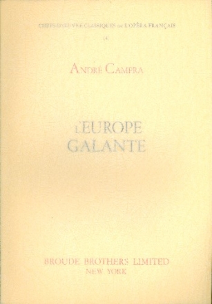 L'Europe galante  reduction chant et piano (fr)