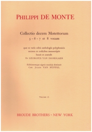 Collectio decem Motettorum vol.15 5-6-7 & 8 vocum score